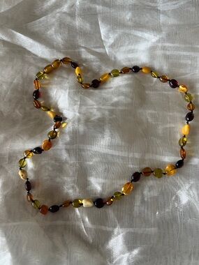 Multicolor Amber Bead Necklace - Women Jewelry